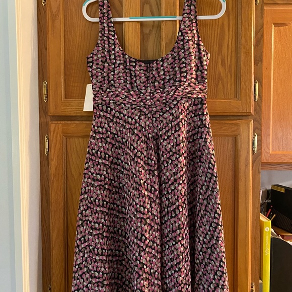 Rena Rowen Dress~ black with pink, white, beige. NWOT - Picture 2 of 4